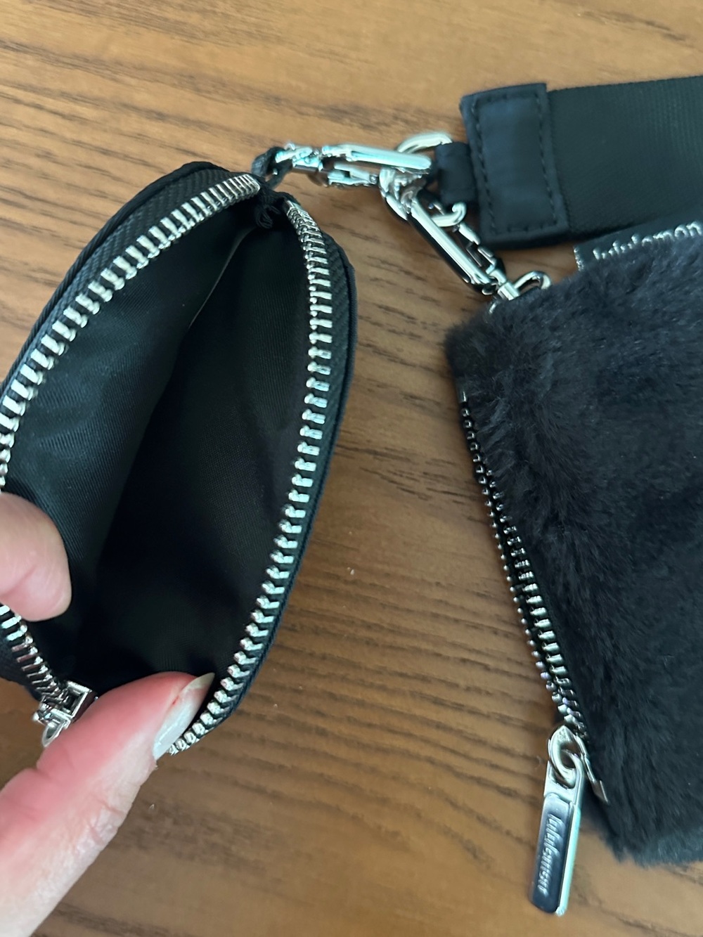 lululemon athletica Black Faux Fur Zip Pouch Keychain Set - Picture 6 of 7